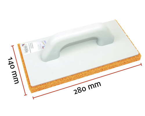Kunststoffreibebrett mit Schwamm, 280 mal 140 Millimeter