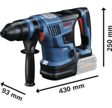 Bosch Bohrhammer mit einer Länge von 430 mm, einer Höhe von 250 mm und einer Breite von 93 mm