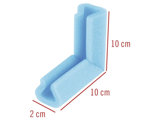 Eckenschutz aus Schaumstoff, 10 cm x 10 cm x 2 cm