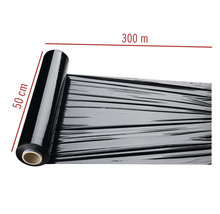Schwarze Wickelfolie, 50 Zentimeter breit und 300 Meter lang