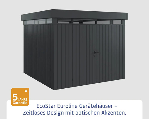 EcoStar Euroline Gerätehaus mit fünf Jahren Garantie