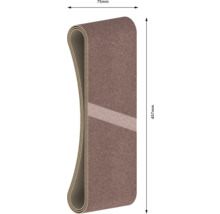 Schleifband mit den Maßen 75 mm mal 457 mm