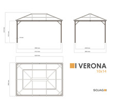 Abmessungen Pavillon Verona 10x14 von Sojag