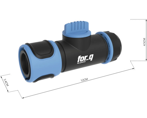 Gartenschlauch-Absperrventil mit einer Länge von 12 Zentimetern