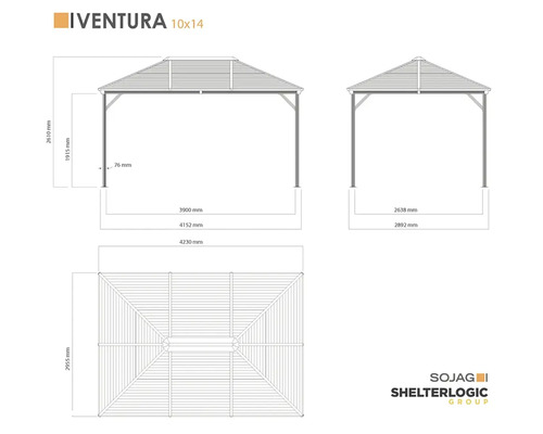 Iventura 10x14 Pavillon Maße