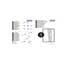 Montageanleitung für Polbram Steel Group T-Verbinder mit Werkzeugliste, Komponentenübersicht und Darstellung des ersten Montageschritts.