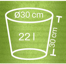 Pflanzkübel mit den Maßen Durchmesser 30 cm, Höhe 30 cm und 22 Liter Volumen