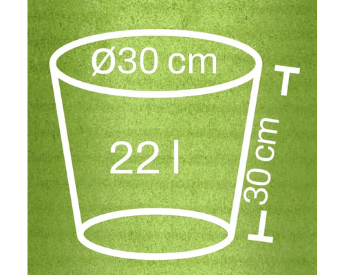 Pflanzkübel mit den Maßen Durchmesser 30 cm, Höhe 30 cm und 22 Liter Volumen