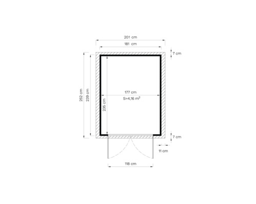 Abmessungen des Gartenhauses