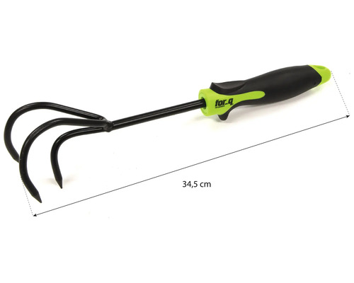 Gartenkralle mit drei Zinken und einer Länge von 34,5 cm