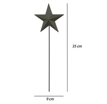 Gartenstecker Stern aus Metall in Anthrazit, Höhe 35 Zentimeter, Breite 9 Zentimeter