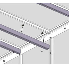 Montageanleitung für Profile an einem Rahmen für eine Terrassenüberdachung oder einen Carport.