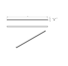 Technische Zeichnung eines linearen LED-Profils mit Maßen: Länge 885 Millimeter, Höhe 19,5 Millimeter und Breite 25 Millimeter.
