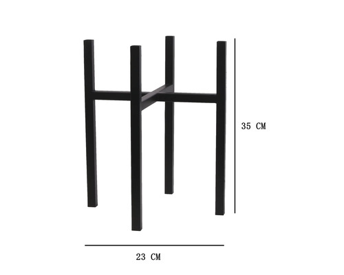 Stabiler Blumenständer aus Metall mit 35 Zentimeter Höhe und 23 Zentimeter Breite zur Präsentation von Pflanzen.