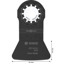 Bosch Starlock Multifunktionswerkzeug Sägeblatt ATZ 52 SC für Multi Material, 52 Millimeter Breite, 26 Millimeter Eintauchtiefe, HCS Stahl.
