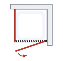 Drehtür mit Seitenwand Schulte ExpressPlus Alexa Style 2.0 900x900x1920 mm Dekorglas Depoli Light aluminium mit schmutzabweisender Glasbeschichtung