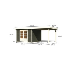 Abmessungen Gartenhaus mit Carport