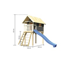 Spielturm mit Rutsche und Leiter, Maße 325 x 224 x 120 cm