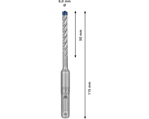 6 Millimeter Durchmesser Bohrerspitze mit 115 Millimeter Länge