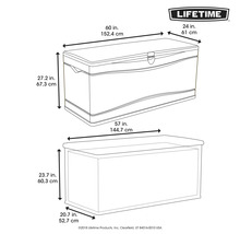 Auflagenbox LIFETIME 495l 153 x 61 x 68 cm Kunststoff grau