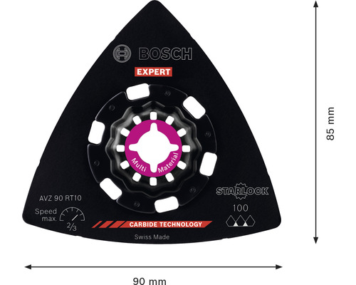 Bosch Expert AVZ 90 RT10 Multifunktionswerkzeug Sägeblatt mit Starlock Aufnahme, 90x85 mm