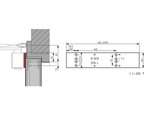Technische Zeichnung mit Maßangaben