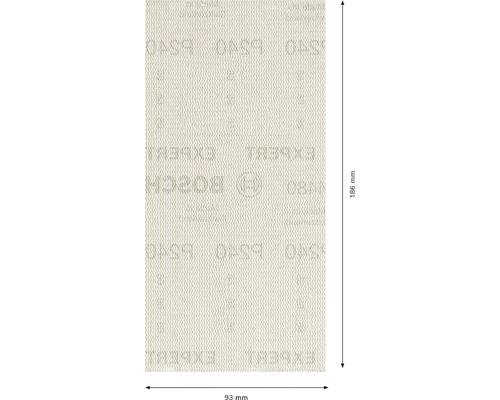 Schleifpapier mit einer Größe von 93 mm x 186 mm