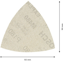 Dreieckschleifpapier mit einer Größe von 93 mm.
