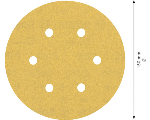 Schleifscheibe mit sechs Löchern, Durchmesser 150 mm