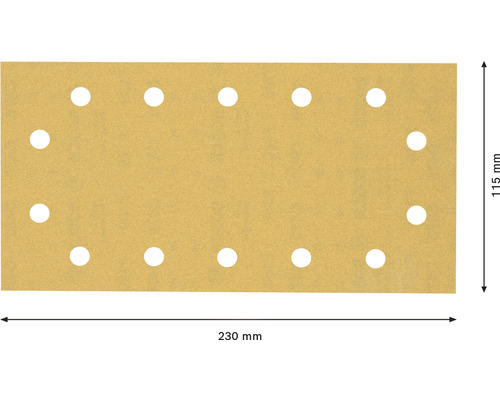 Schleifpapier mit Löchern, 230 mm x 115 mm