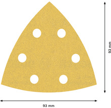 Dreieckschleifpapier mit 6 Löchern, 93 mm