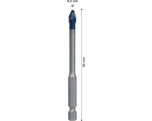 Glasbohrer mit 6 Millimeter Durchmesser und 90 Millimeter Länge
