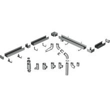 Dachrinnen-Komplettsystem mit verschiedenen Komponenten und Zubehör