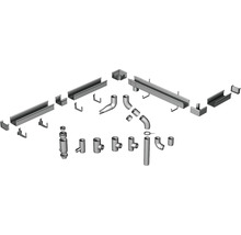 Verschiedene Entwässerungsrinnen und Zubehörteile