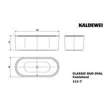Kaldewei Classic Duo Oval freistehende Badewanne Maßzeichnung