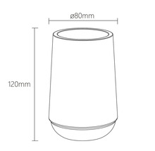 Technische Zeichnung einer Leuchte mit den Maßen 120 mm Höhe und 80 mm Durchmesser.