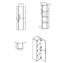 Hochschrank Differnz Bolo 35x160x35 cm weiß hochglanz