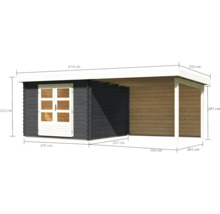 Abmessungen eines Gartenhauses mit Überdachung