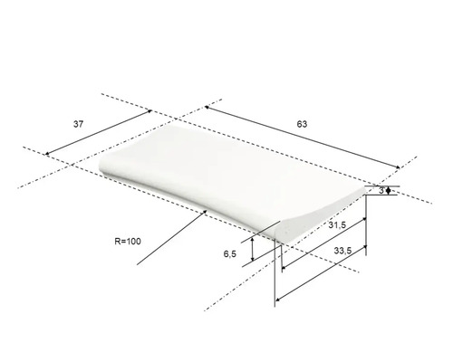 Technische Zeichnung eines Profils mit Maßangaben