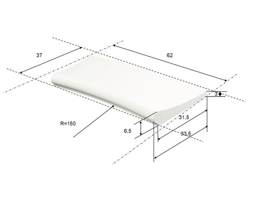 Technische Zeichnung eines Bauprofils mit Maßangaben