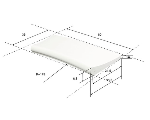 Technische Zeichnung eines Bauprofils mit Maßangaben