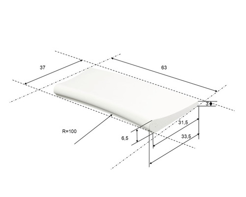 Technische Zeichnung eines Profils mit Maßangaben