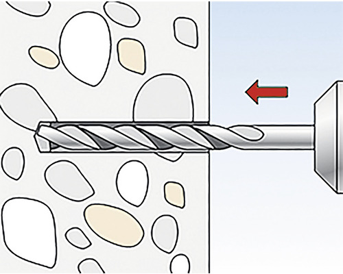 Illustration eines Bohrers, der in Beton bohrt