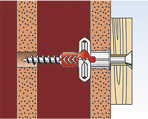 Illustration einer Dübelbefestigung in einer Wand