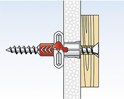 Illustration einer Dübelbefestigung in einer Wand