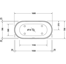 Freistehende Badewanne Duravit D-Neo 160x75 cm weiß