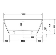 Freistehende Badewanne Duravit D-Neo 160x75 cm weiß