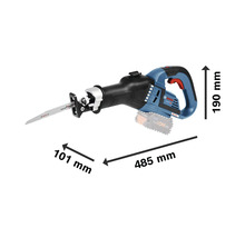 Bosch Akku-Säbelsäge mit Maßangaben