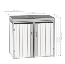 Mülltonnenbox WESTMANN inkl. zwei Pflanzkästen 134 x 84 x 125 cm silber-Holzoptik