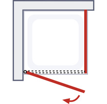 Drehtür mit Seitenwand Schulte ExpressPlus Alexa Style 2.0 900x900x1920 mm Echtglas Klar hell alunatur mit schmutzabweisender Glasbeschichtung